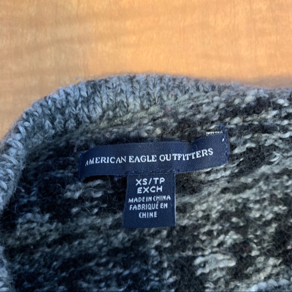 American Eagle Grey Geometric Pattern Sweater | Xs - image 2
